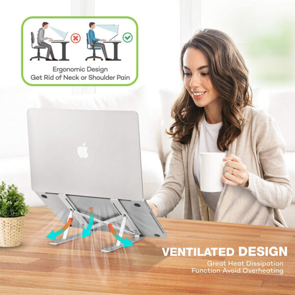 Supporto Pieghevole in Alluminio per Notebook Tablet e Smartphone da 10'' a 16'' - immagine 6