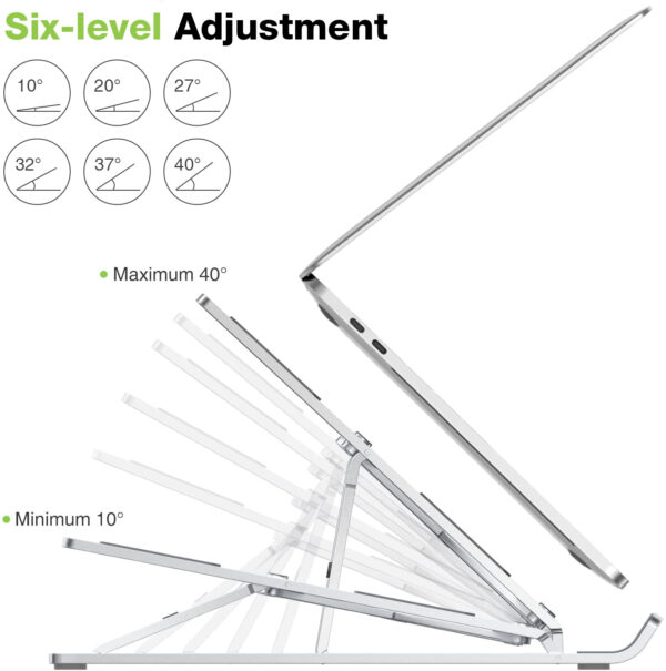 Supporto Pieghevole in Alluminio per Notebook Tablet e Smartphone da 10'' a 16'' - immagine 7
