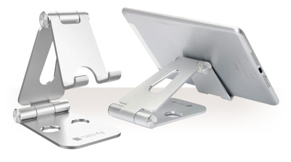 Supporto Regolabile e Pieghevole Porta Smartphone Tablet da Scrivania - immagine 8