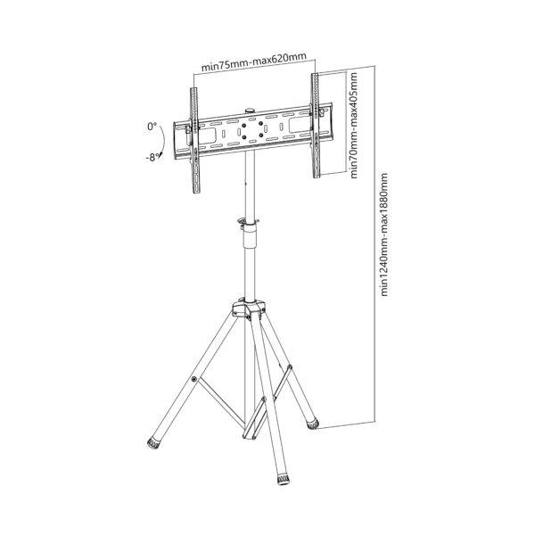 Supporto Treppiede Universale da Pavimento per TV 37-70'' - immagine 3