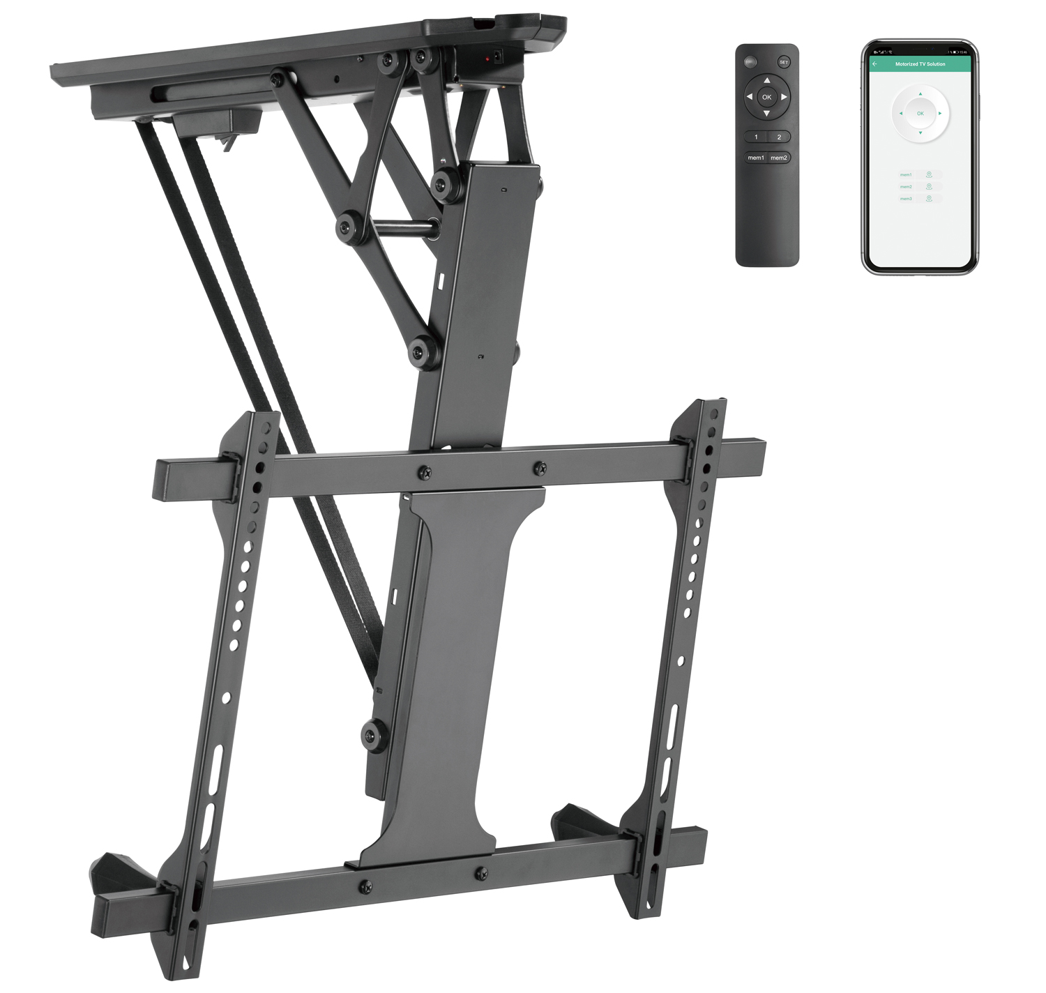 Supporto TV da Soffitto Inclinabile Motorizzato Integrazione Smart Home per TV da 32 a 70''