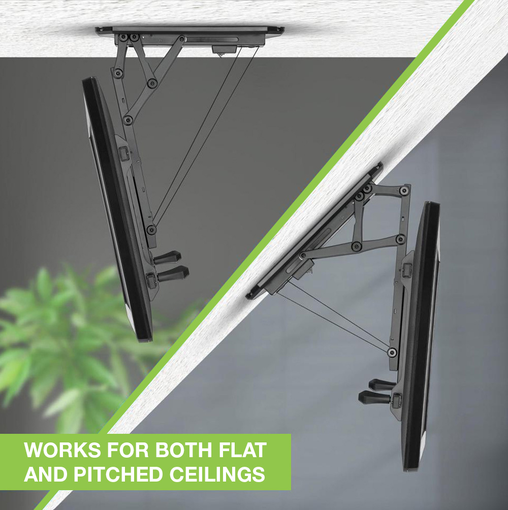Supporto TV da Soffitto Inclinabile Motorizzato Integrazione Smart Home per TV da 32 a 70'' - immagine 4