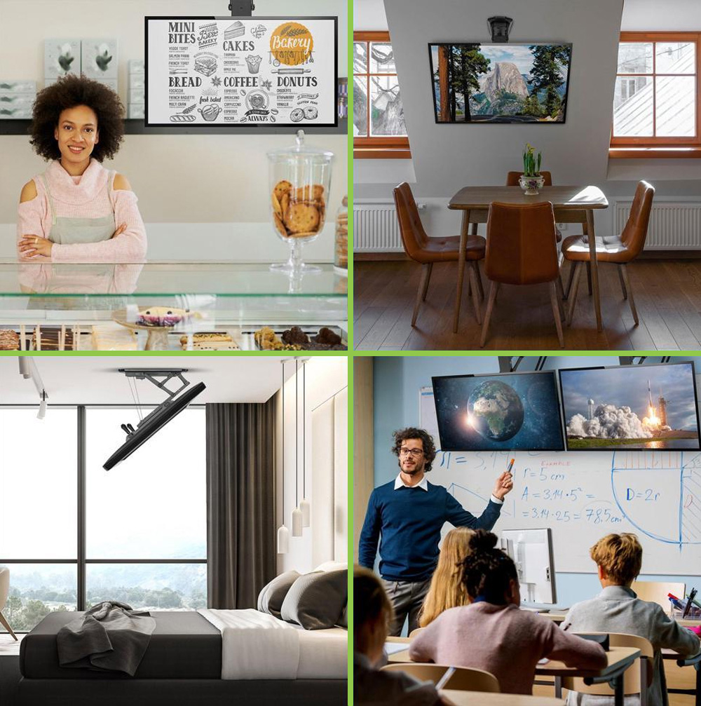 Supporto TV da Soffitto Inclinabile Motorizzato Integrazione Smart Home per TV da 32 a 70'' - immagine 7