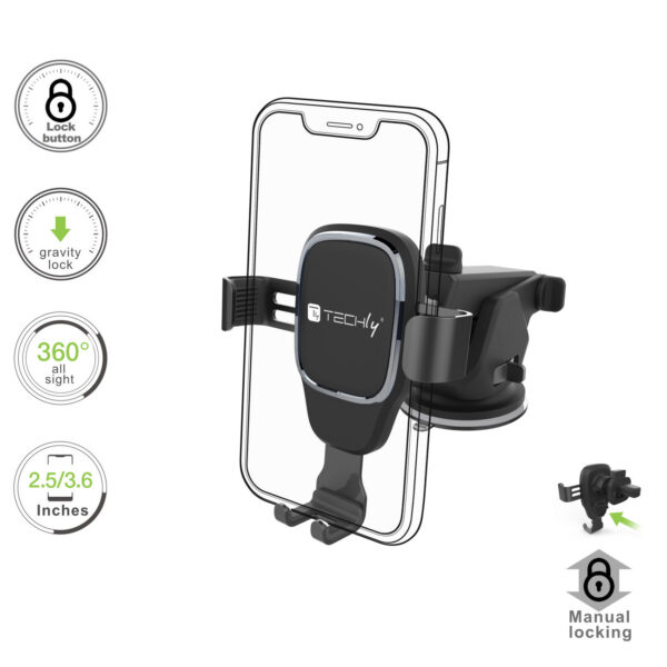 Supporto Universale da Auto per Smartphone con Sistema a Gravità - immagine 3