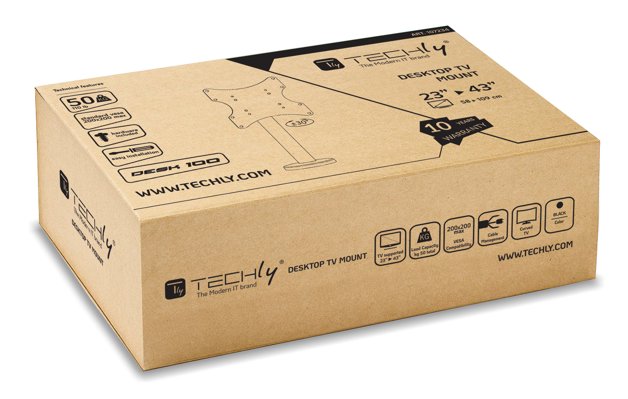 Supporto Universale da Tavolo per TV LED/LCD 23-43'' Nero - immagine 2