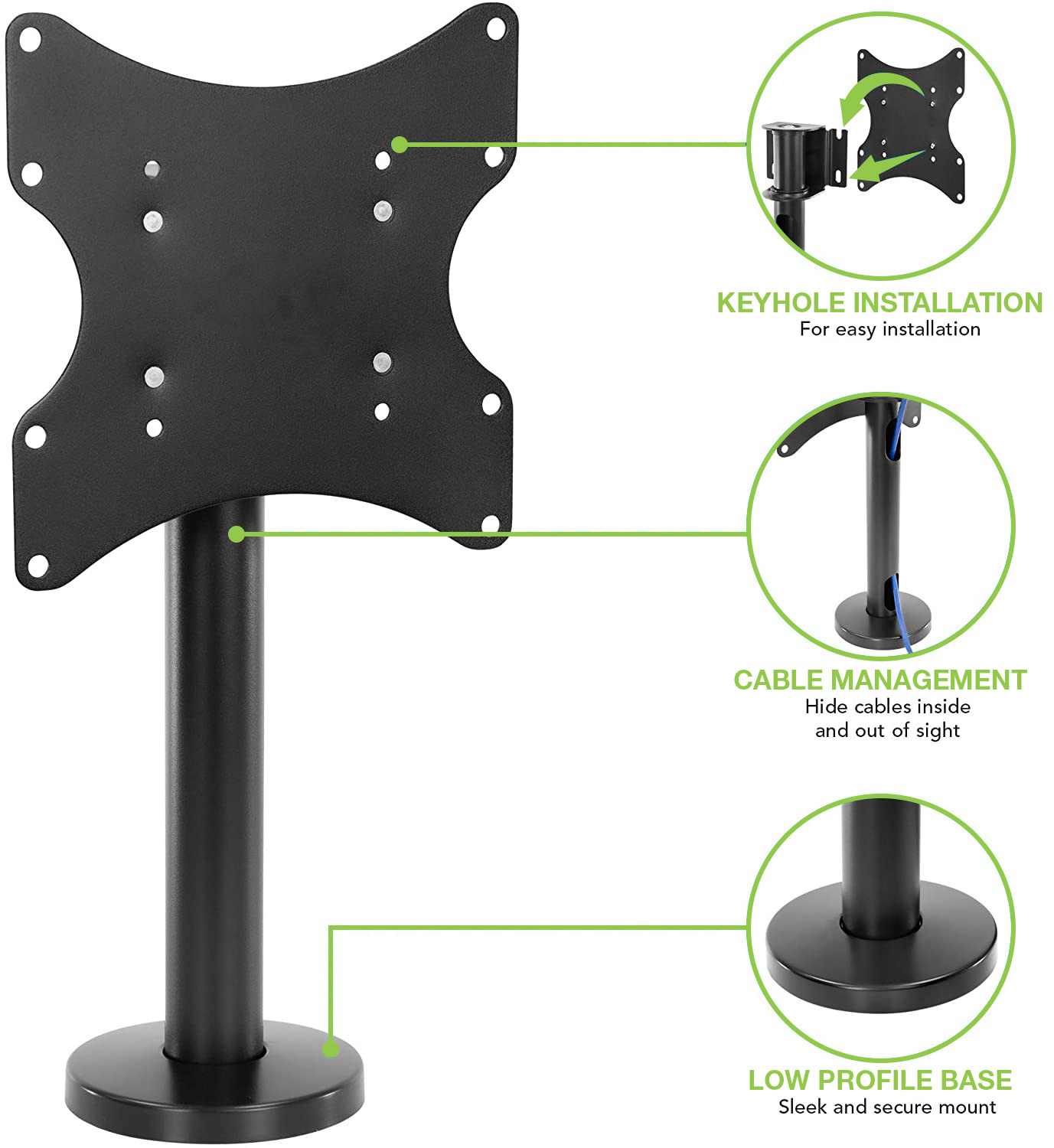 Supporto Universale da Tavolo per TV LED/LCD 23-43'' Nero - immagine 6