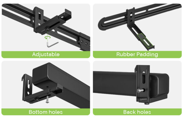 Supporto Universale per Soundbar da Muro o Staffa Max VESA 600x400 - immagine 10