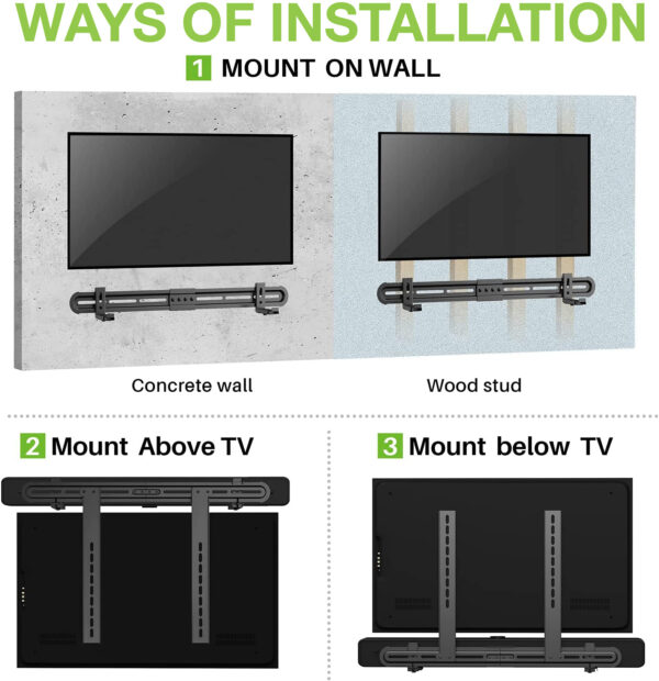 Supporto Universale per Soundbar da Muro o Staffa Max VESA 600x400 - immagine 6
