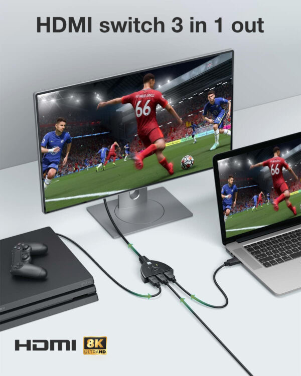Switch Splitter HDMI 3x1 8K@60Hz Compatto - immagine 6
