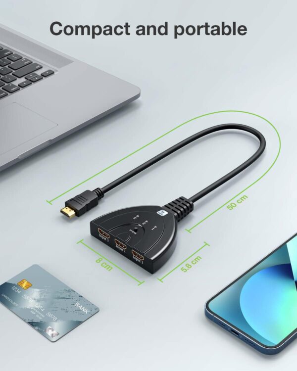 Switch Splitter HDMI 3x1 8K@60Hz Compatto - immagine 3