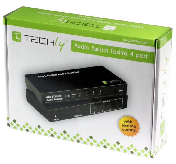Switch Audio Toslink 4 Porte con Telecomando IR - immagine 2
