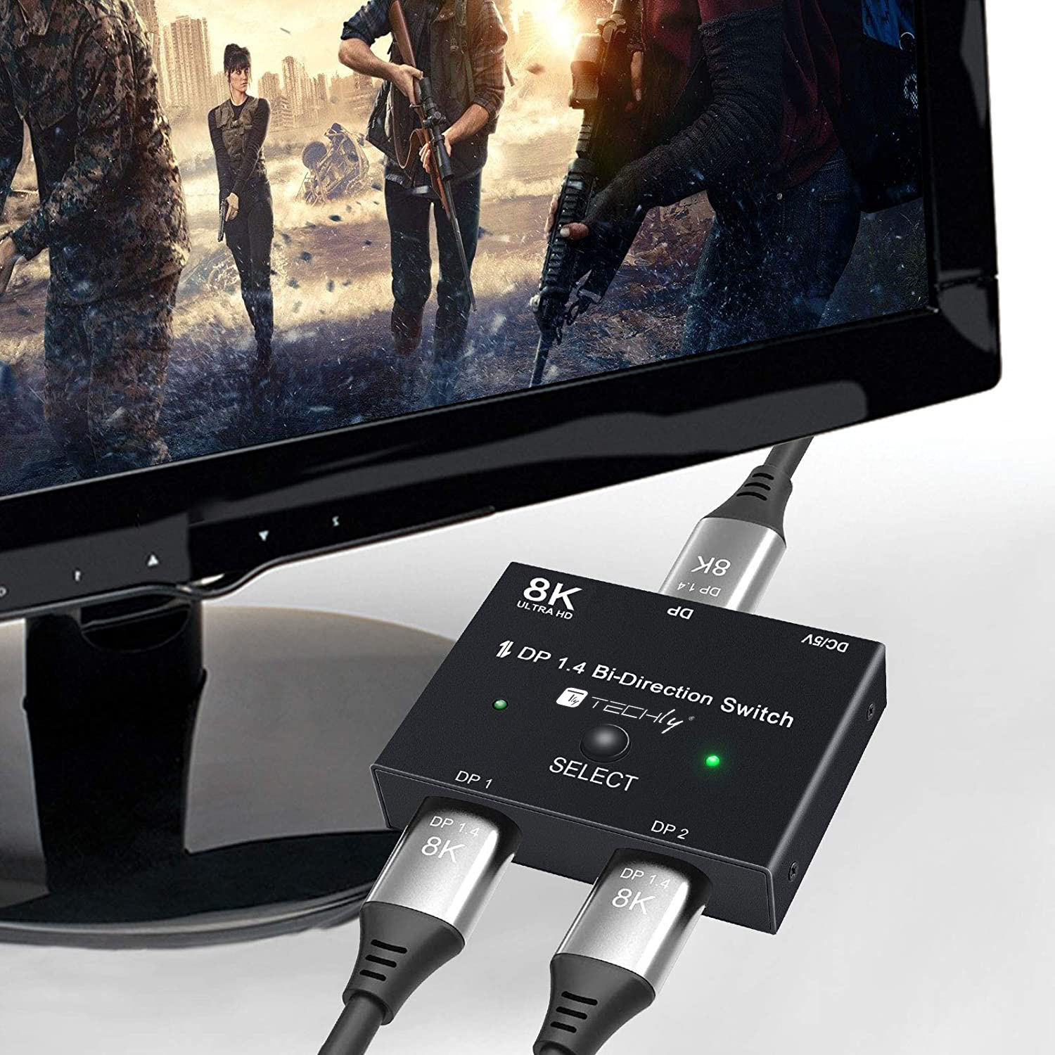 Switch Bidirezionale Convertitore Splitter DisplayPort 8K DP1.4 per Sorgenti Multiple e Display - immagine 8