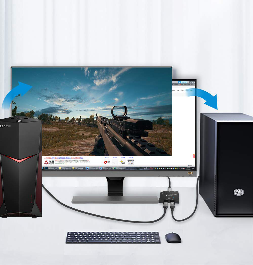 Switch Bidirezionale Convertitore Splitter DisplayPort 8K DP1.4 per Sorgenti Multiple e Display - immagine 9