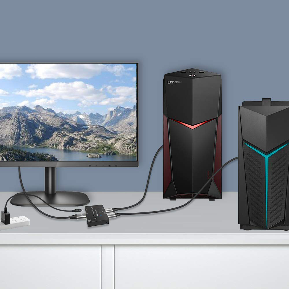 Switch Bidirezionale Convertitore Splitter DisplayPort 8K DP1.4 per Sorgenti Multiple e Display - immagine 10