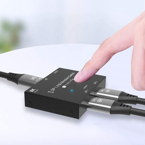 Switch Bidirezionale Convertitore Splitter DisplayPort 8K DP1.4 per Sorgenti Multiple e Display - immagine 3