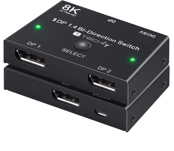 Switch Bidirezionale Convertitore Splitter DisplayPort 8K DP1.4 per Sorgenti Multiple e Display - immagine 4