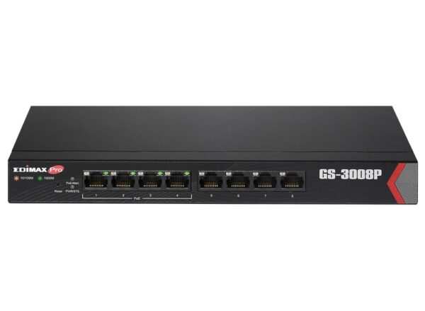 Switch Gigabit Web Managed 8 Porte a Lungo Raggio con 4 porte PoE+, GS-3008P - immagine 2