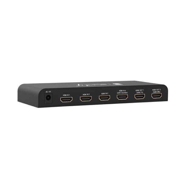 Switch HDMI 2.0 4x1 4K@60Hz con Splitter Audio eARC/ARC per Soundbar - immagine 3
