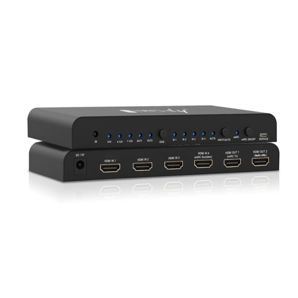 Switch HDMI 2.0 4x1 4K@60Hz con Splitter Audio eARC/ARC per Soundbar