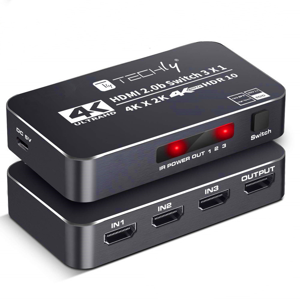 Switch HDMI 2.0b 3in 1out 4K HDR HDCP2.2 con Telecomando - immagine 10