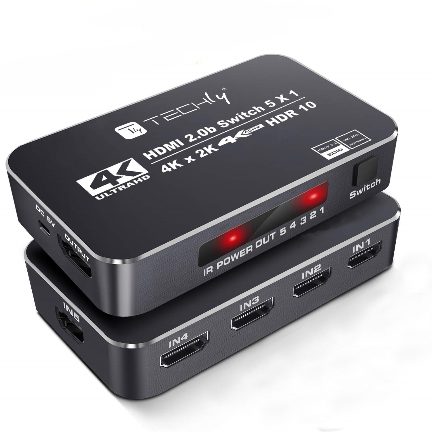 Switch HDMI 2.0b 5in 1out 4K HDR HDCP2.2 con Telecomando - immagine 8