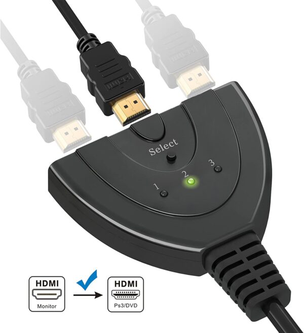 Switch Splitter HDMI 3x1 Pigtail 4Kx2K Compatto - immagine 6