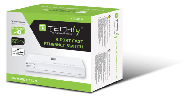 Switch Hub 10/100 Mbps Fast Ethernet 8 Porte - immagine 2
