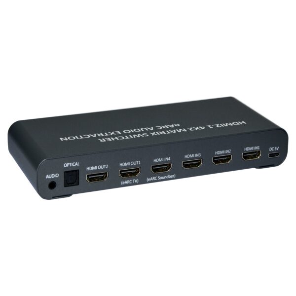 Switch Matrix HDMI 4x2 8K con Estrattore Audio Esterno - immagine 5