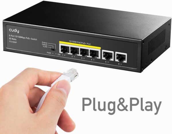 Switch PoE+ 6 Porte 10/100M 60W, FS1006P - immagine 6