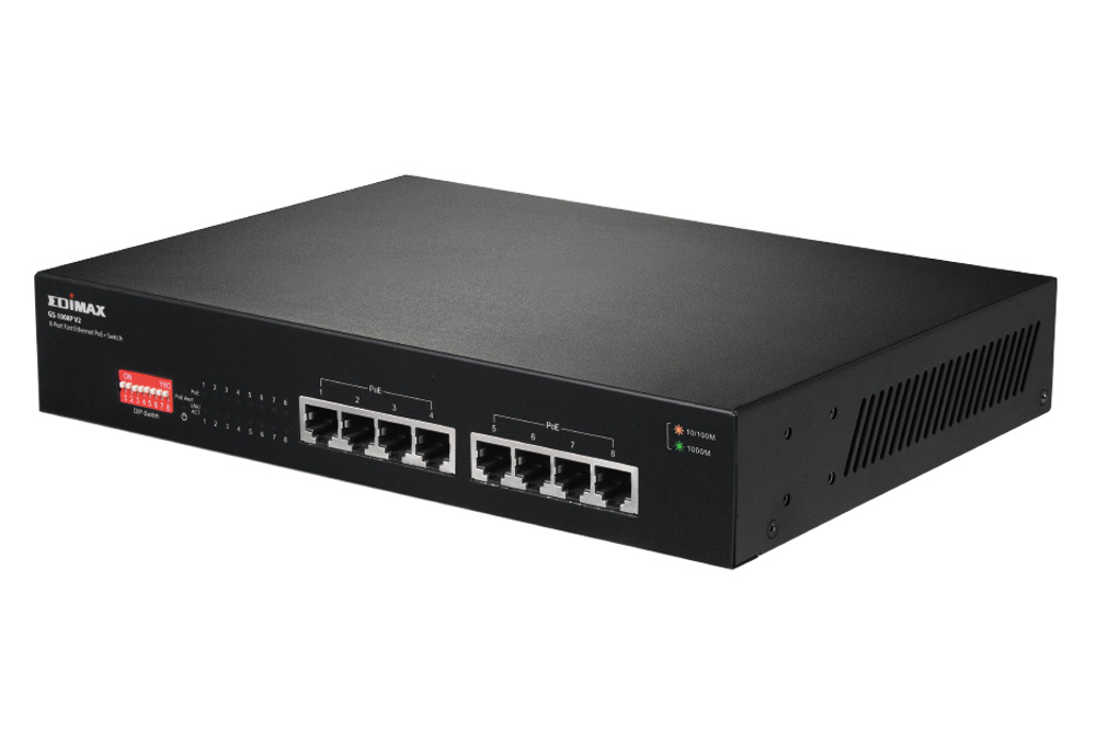 Switch Gigabit PoE+ 8 porte a Lungo Raggio con DIP Switch, GS-1008P V2 - immagine 2