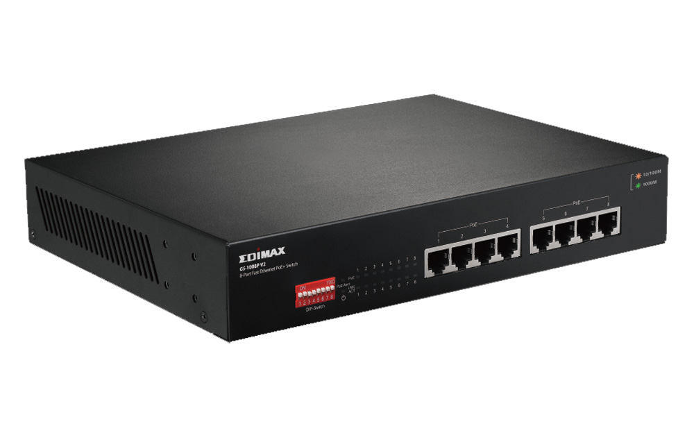 Switch Gigabit PoE+ 8 porte a Lungo Raggio con DIP Switch, GS-1008P V2 - immagine 3