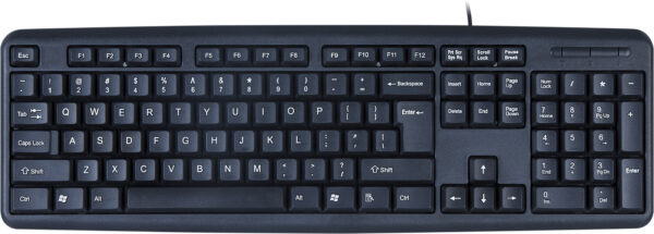 Tastiera 104 tasti USB layout americano Nero