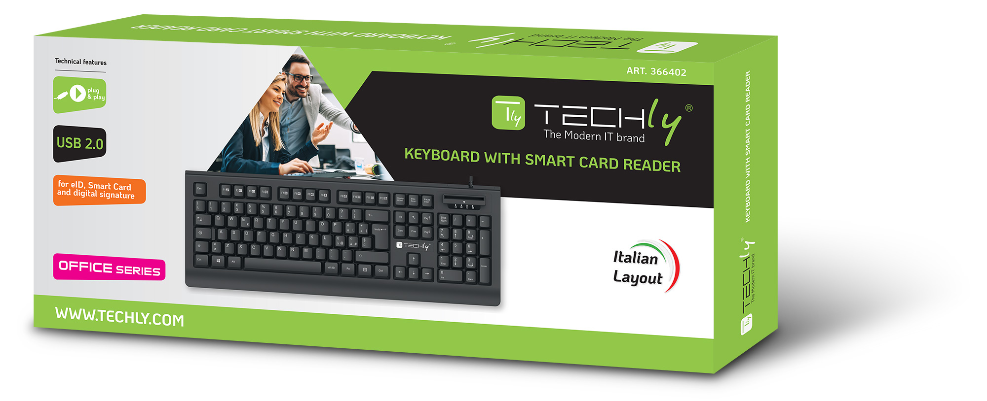 Tastiera USB con Lettore Smart Card Integrato per CNS CIE e CRS Tessera Sanitaria - immagine 2