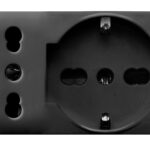 Tekla S44 Presa Schuko Presa Italiana 2P+T 10/16A 250V 3 Moduli Grigio Opaco, 44509015MB