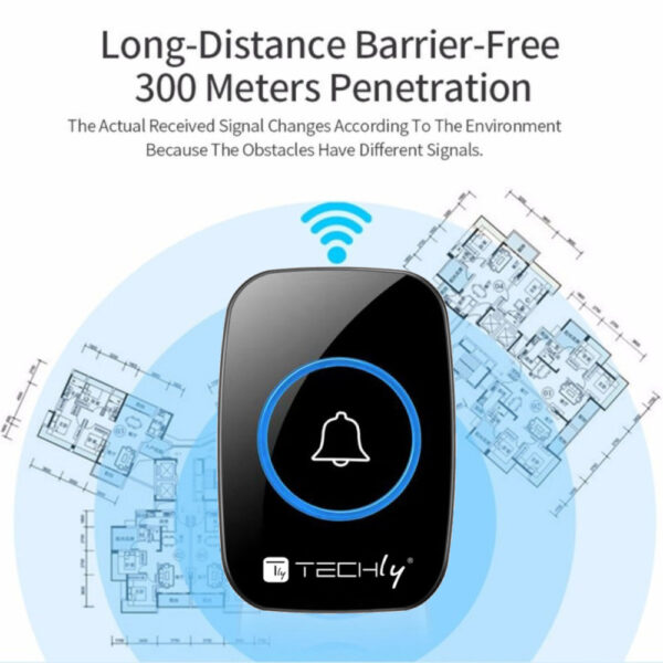 Trasmettitore aggiuntivo Campanello Wireless fino a 300m - immagine 7