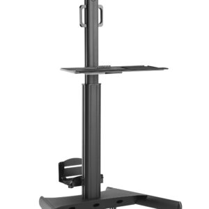 Trolley da Pavimento con Mensola e Porta PC per 2 TV LCD/LED/Plasma 13-32''