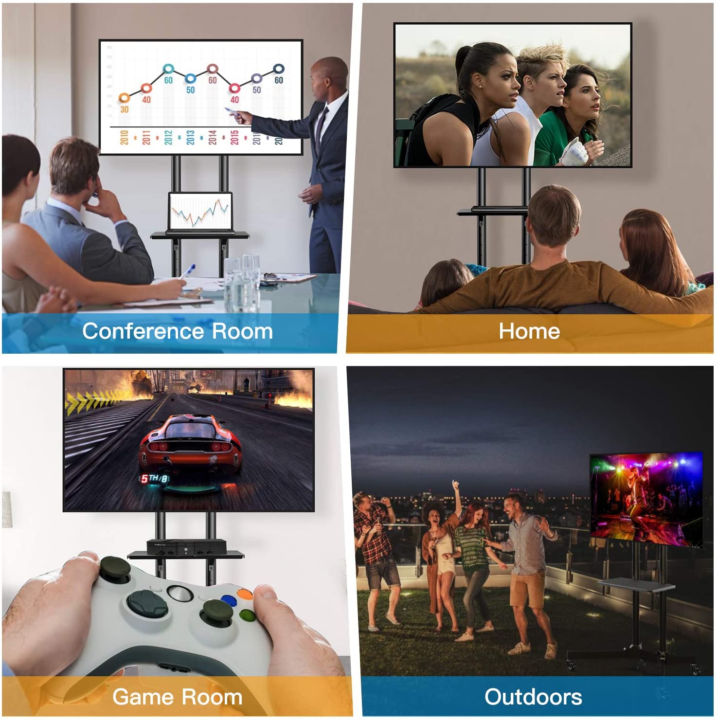 Trolley da Pavimento con Mensola per TV LCD/LED/Plasma 37-70'' - immagine 8