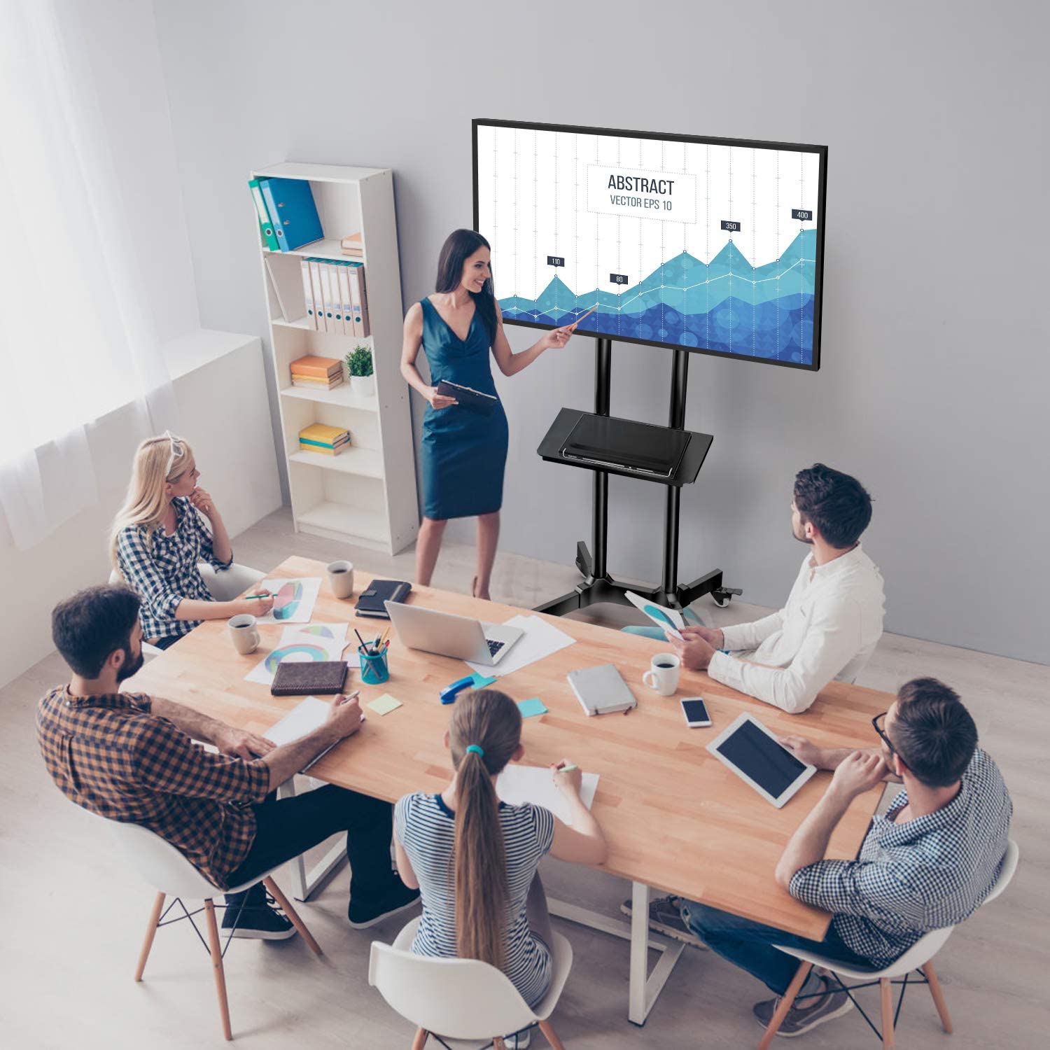 Trolley da Pavimento con Mensola per TV LCD/LED/Plasma 37-70'' - immagine 9