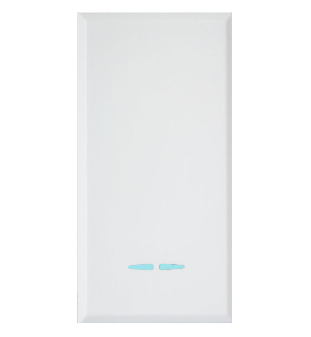 WHITEK S44 Pulsante Tasto con Gemma N.A. 1P 10A Illuminabile 1 Modulo Bianco Opaco